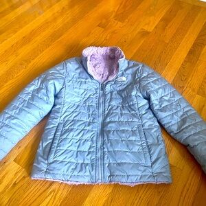 Girls TNF gray/purple reversible jacket
